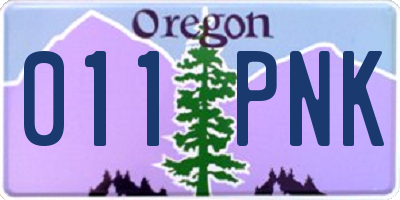 OR license plate 011PNK