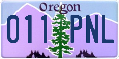 OR license plate 011PNL