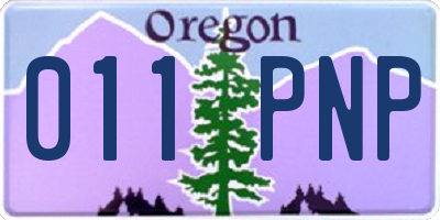 OR license plate 011PNP