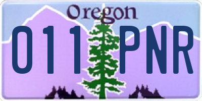 OR license plate 011PNR