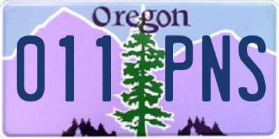 OR license plate 011PNS