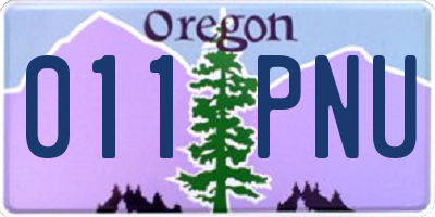 OR license plate 011PNU