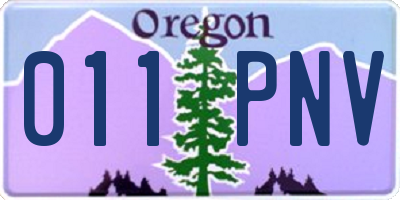 OR license plate 011PNV