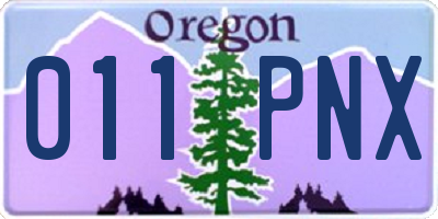OR license plate 011PNX