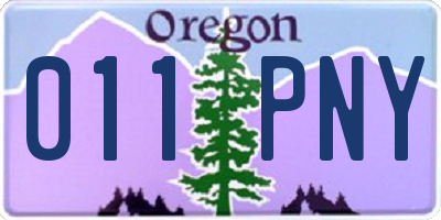 OR license plate 011PNY