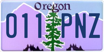 OR license plate 011PNZ