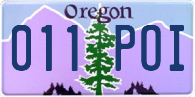 OR license plate 011POI