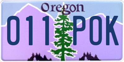 OR license plate 011POK