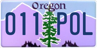 OR license plate 011POL