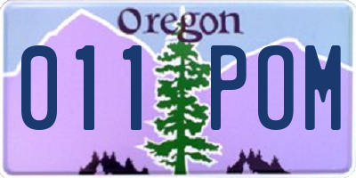 OR license plate 011POM