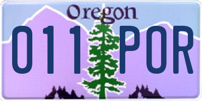 OR license plate 011POR
