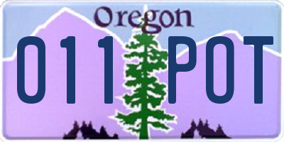 OR license plate 011POT