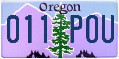 OR license plate 011POU