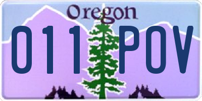 OR license plate 011POV