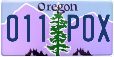 OR license plate 011POX