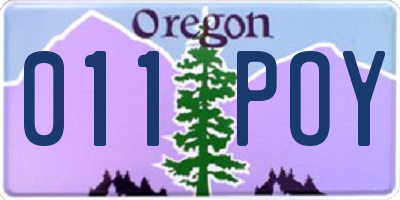OR license plate 011POY