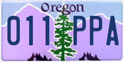 OR license plate 011PPA