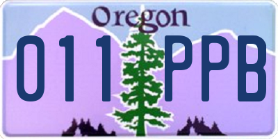 OR license plate 011PPB