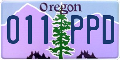 OR license plate 011PPD