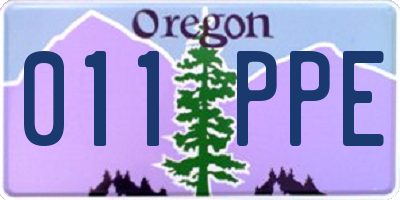 OR license plate 011PPE