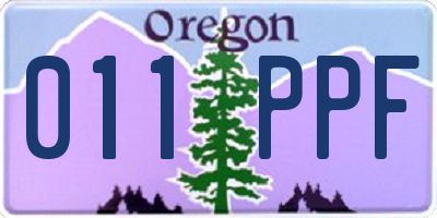 OR license plate 011PPF