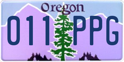 OR license plate 011PPG
