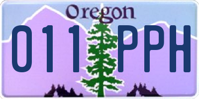 OR license plate 011PPH
