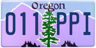 OR license plate 011PPI