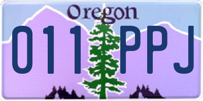 OR license plate 011PPJ