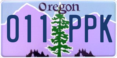 OR license plate 011PPK
