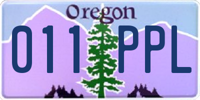 OR license plate 011PPL