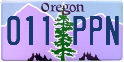 OR license plate 011PPN