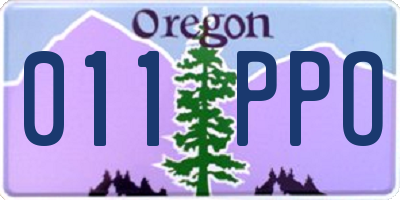 OR license plate 011PPO