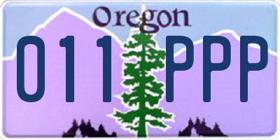 OR license plate 011PPP
