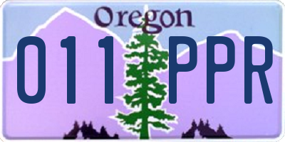 OR license plate 011PPR