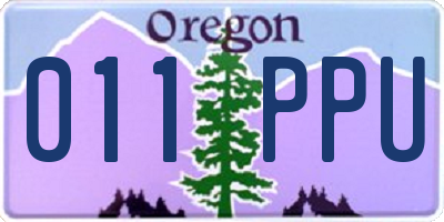 OR license plate 011PPU