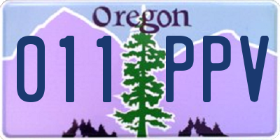 OR license plate 011PPV