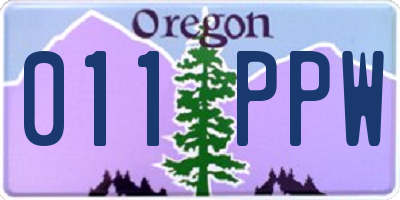OR license plate 011PPW