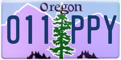 OR license plate 011PPY