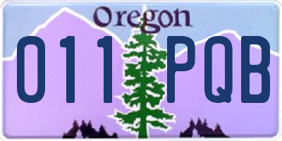 OR license plate 011PQB