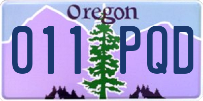 OR license plate 011PQD