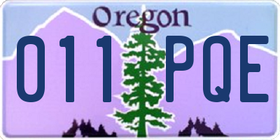 OR license plate 011PQE