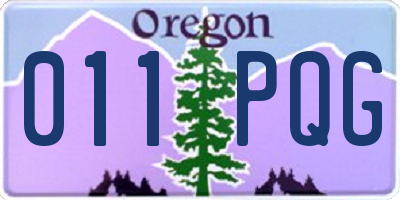 OR license plate 011PQG