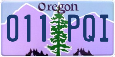OR license plate 011PQI