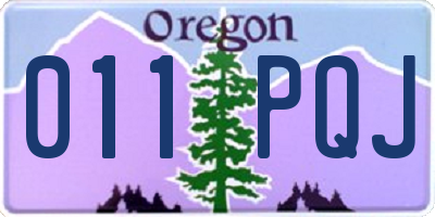 OR license plate 011PQJ