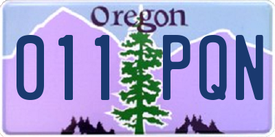 OR license plate 011PQN
