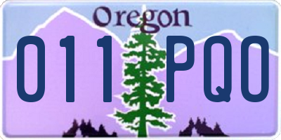 OR license plate 011PQO
