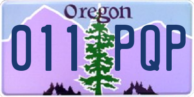 OR license plate 011PQP