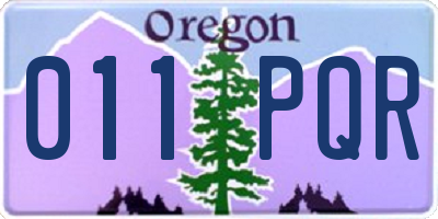 OR license plate 011PQR