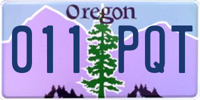 OR license plate 011PQT